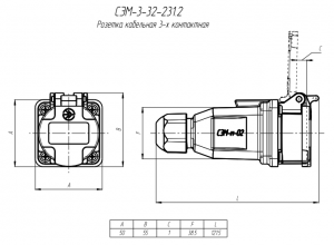 Розетка кабельная СЭМ-3х32-231.2